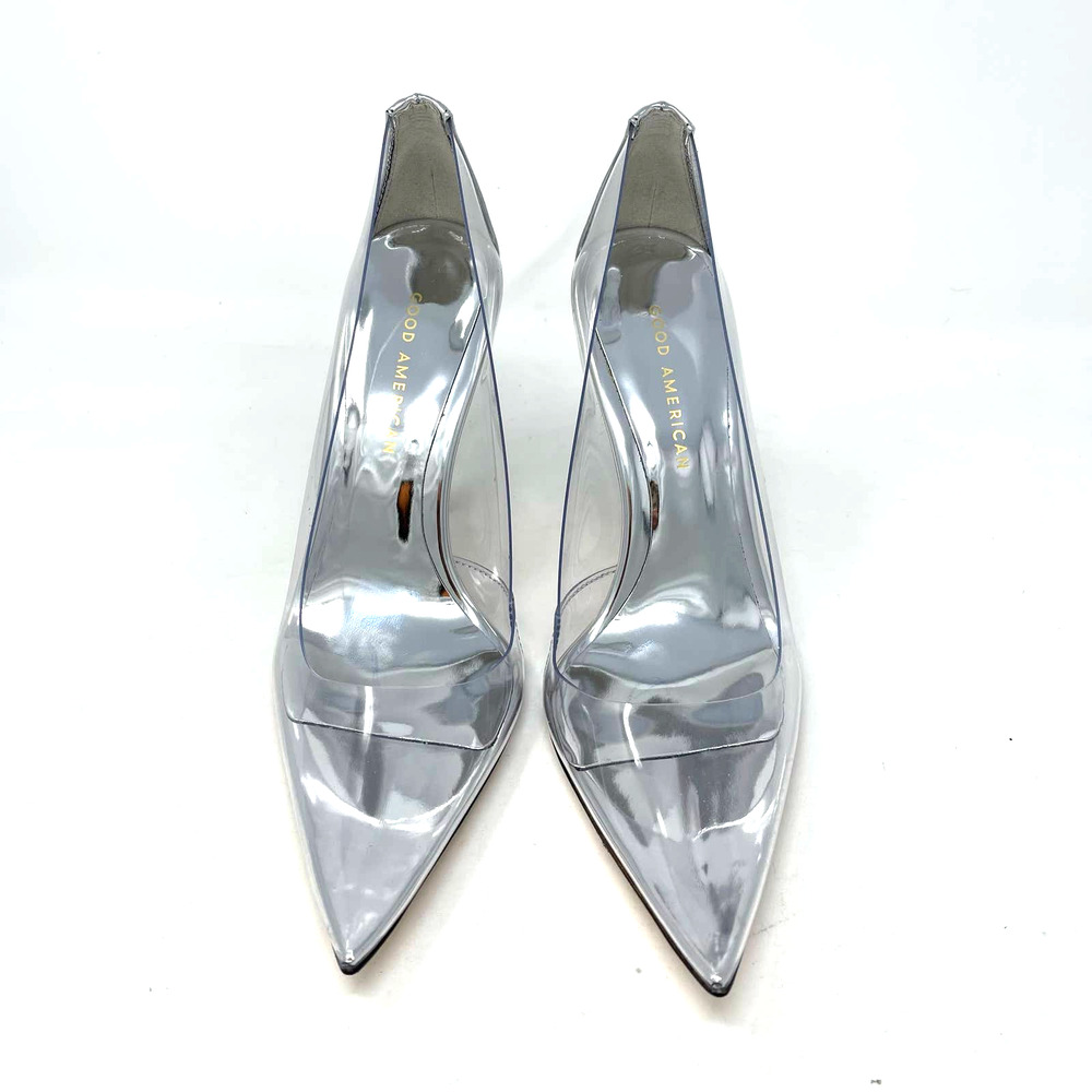 Good American Cinder-Rella Pumps Size 10 Glass GA275PB-E - Picture 6 of 10